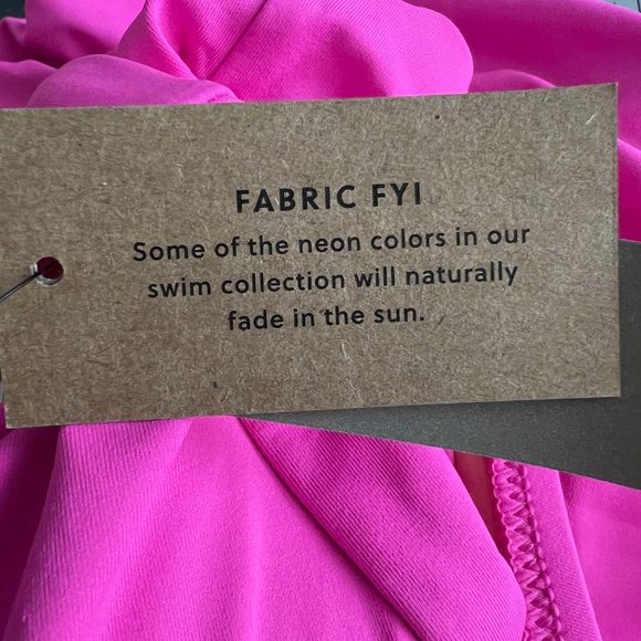 J. Crew deep v-neck french one-piece swimsuit neon flamingo pink - Picture 11 of 11